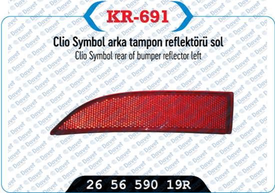 KAYA KR-691 Arka Tampon Reflektoru Sol Clio Symbol 13->
